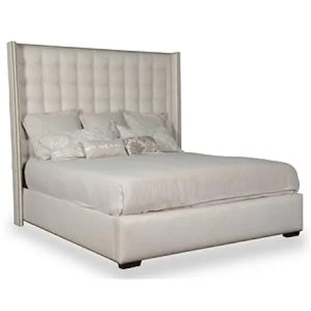 King Shelter Bed with Upholstered Headboard